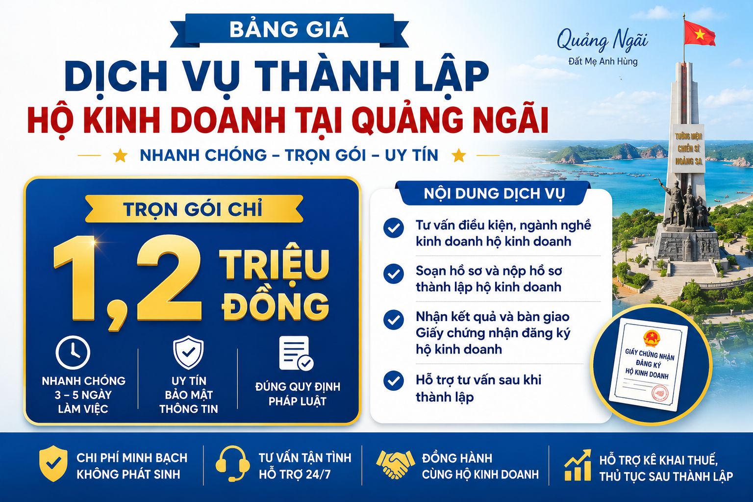 Dịch vụ thành lập hộ kinh doanh cá thể tại Quảng Ngãi trọn gói – Nhanh gọn, đúng luật 4 Dịch vụ thành lập hộ kinh doanh tại Quảng Ngãi
