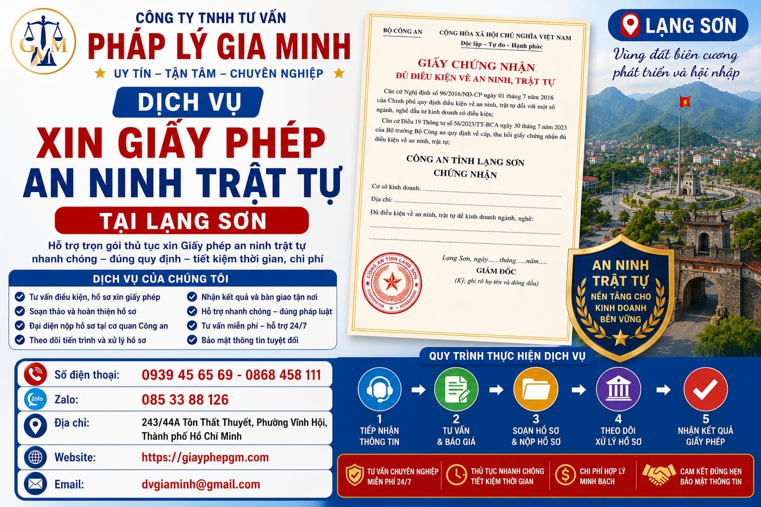 Dịch vụ xin giấy phép an ninh trật tự tại Lạng Sơn