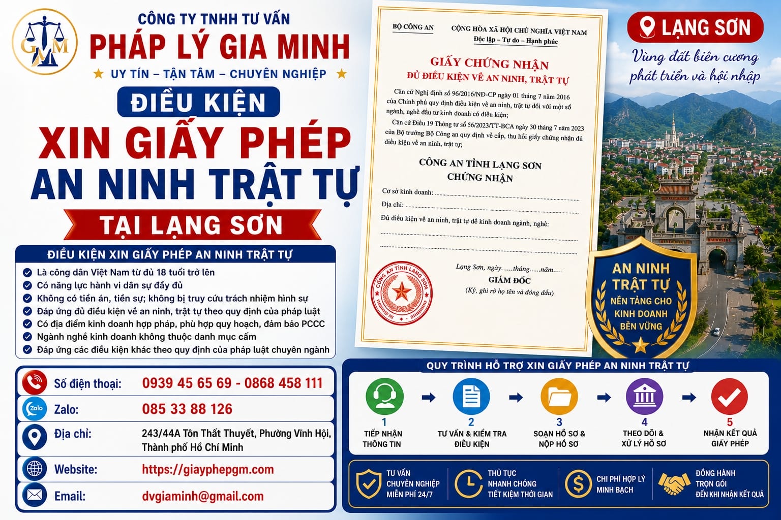 Điều kiện xin giấy phép an ninh trật tự tại Lạng Sơn