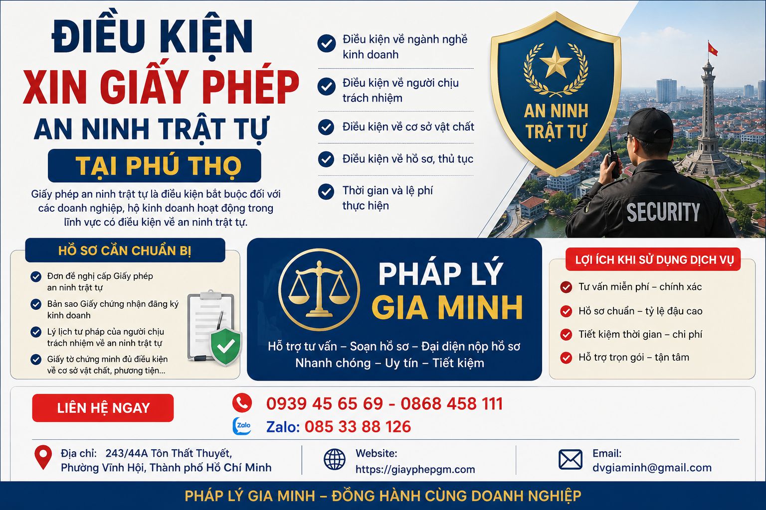Điều kiện xin giấy phép an ninh trật tự tại Phú Thọ