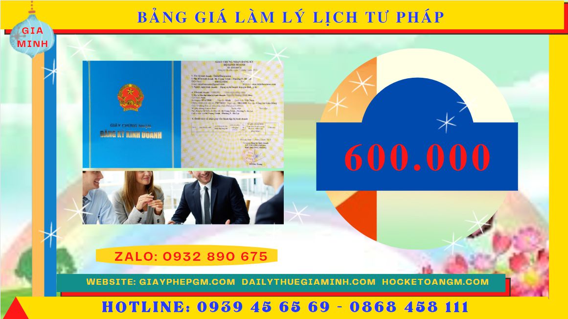 Bảng giá lý lịch tư pháp số 2 tại Huyện Từ Liêm - Hà Nội