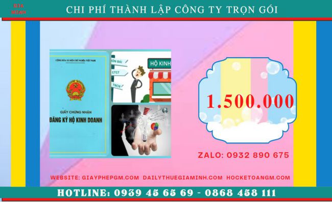 Bảng giá thành lập doanh nghiệp tại Bà Rịa Vũng Tàu