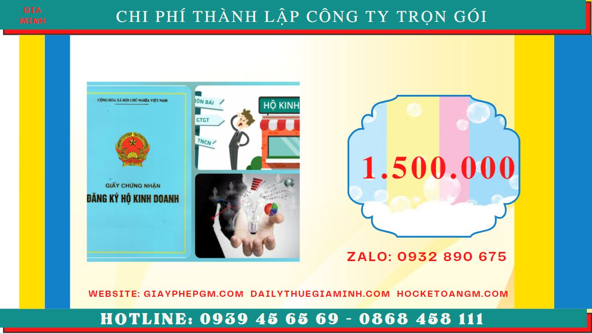Bảng giá thành lập doanh nghiệp tại Bến Tre