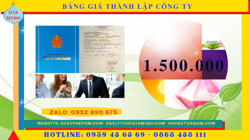 DỊCH VỤ LÀM GIẤY PHÉP KINH DOANH TẠI BẾN TRE GIÁ RẺ 5 Bảng giá thành lập doanh nghiệp tại Bến Tre
