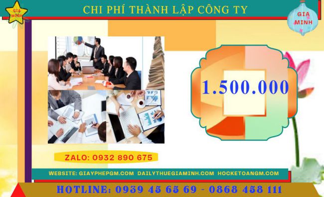 Bảng giá thành lập doanh nghiệp tại Bình Định
