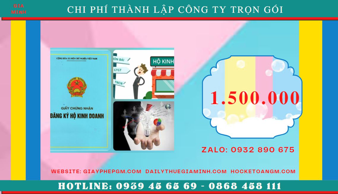 Bảng giá thành lập doanh nghiệp tại Bình Dương