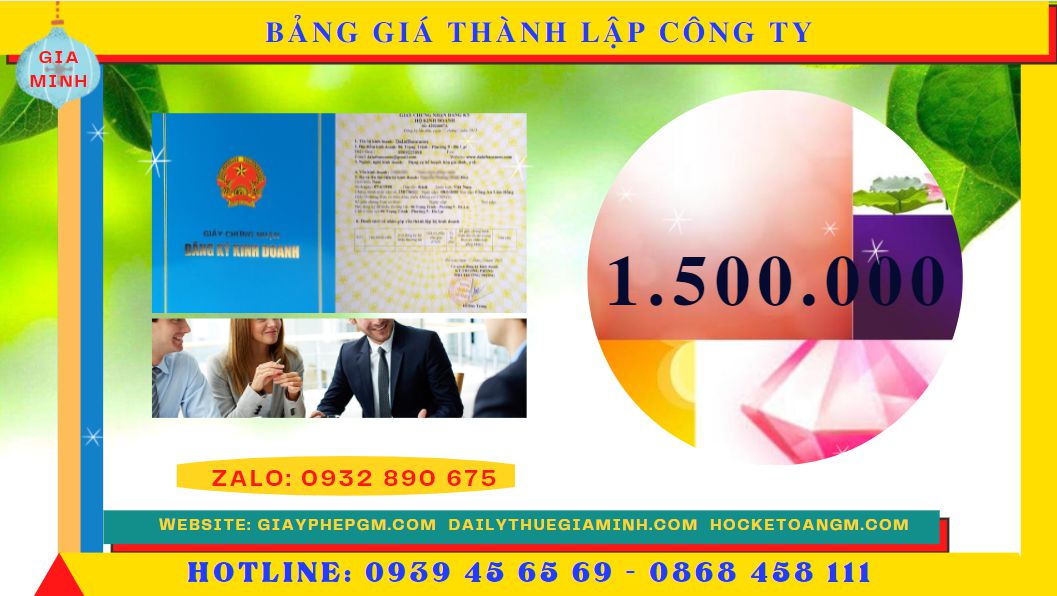 DỊCH VỤ LÀM GIẤY PHÉP KINH DOANH TẠI CÀ MAU GIÁ RẺ 5 Bảng giá thành lập doanh nghiệp tại Cà Mau
