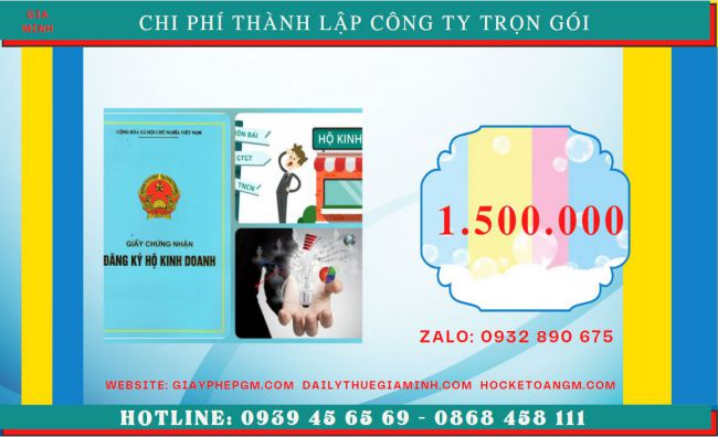 DỊCH VỤ LÀM GIẤY PHÉP KINH DOANH TẠI HUYỆN BÌNH CHÁNH GIÁ RẺ 5 Bảng giá thành lập doanh nghiệp tại Huyện Bình Chánh