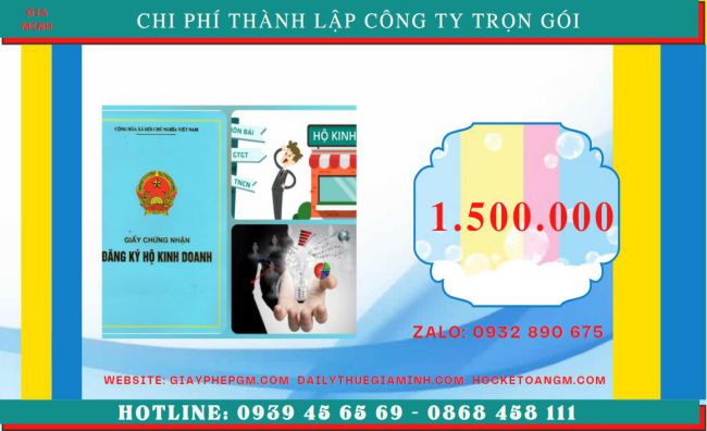 DỊCH VỤ LÀM GIẤY PHÉP KINH DOANH TẠI HUYỆN CẦN GIỜ GIÁ RẺ 5 Bảng giá thành lập doanh nghiệp tại Huyện Cần Giờ
