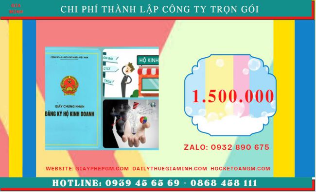 Bảng giá thành lập doanh nghiệp tại Long An