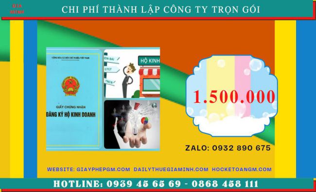 Bảng giá thành lập doanh nghiệp tại Tây Ninh