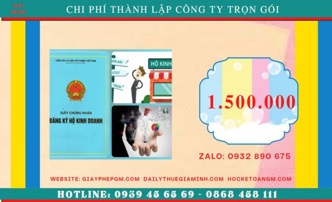 Bảng giá thành lập doanh nghiệp tại Vĩnh Long