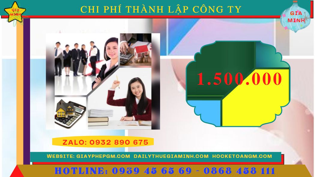 Bảng giá thành lập doanh nghiệp tại Vĩnh Phúc