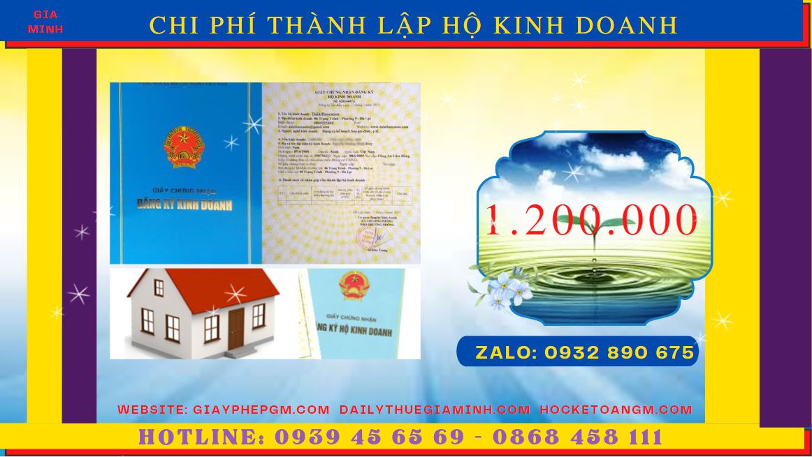 Bảng giá thành lập hộ kinh doanh cá thể uy tín tại Huyện Bình Lục