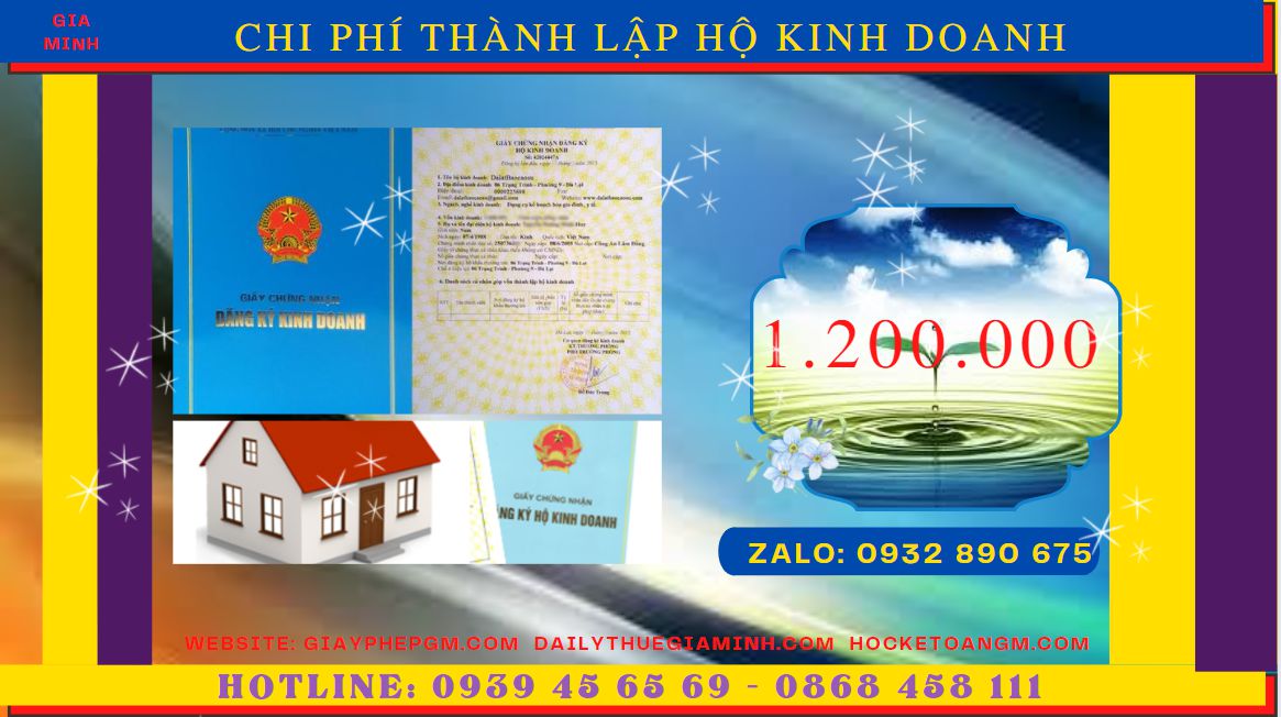 DỊCH VỤ THÀNH LẬP HỘ KINH DOANH CÁ THỂ UY TÍN TẠI THỊ XÃ MỸ HÀO 5 Bảng giá thành lập hộ kinh doanh cá thể uy tín tại Thị Xã Mỹ Hào