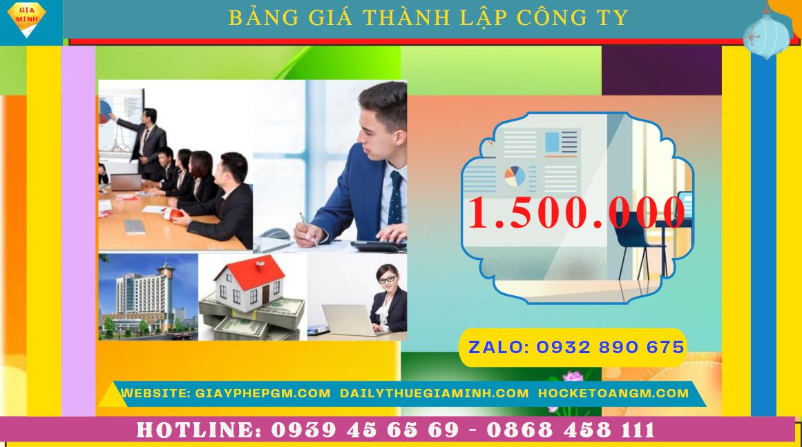 DỊCH VỤ THÀNH LẬP DOANH NGHIỆP A-Z TRỌN GÓI TẠI HUYỆN TIÊN LỮ 5 Chi phí thành lập doanh nghiệp nhanh Huyện Tiên Lữ