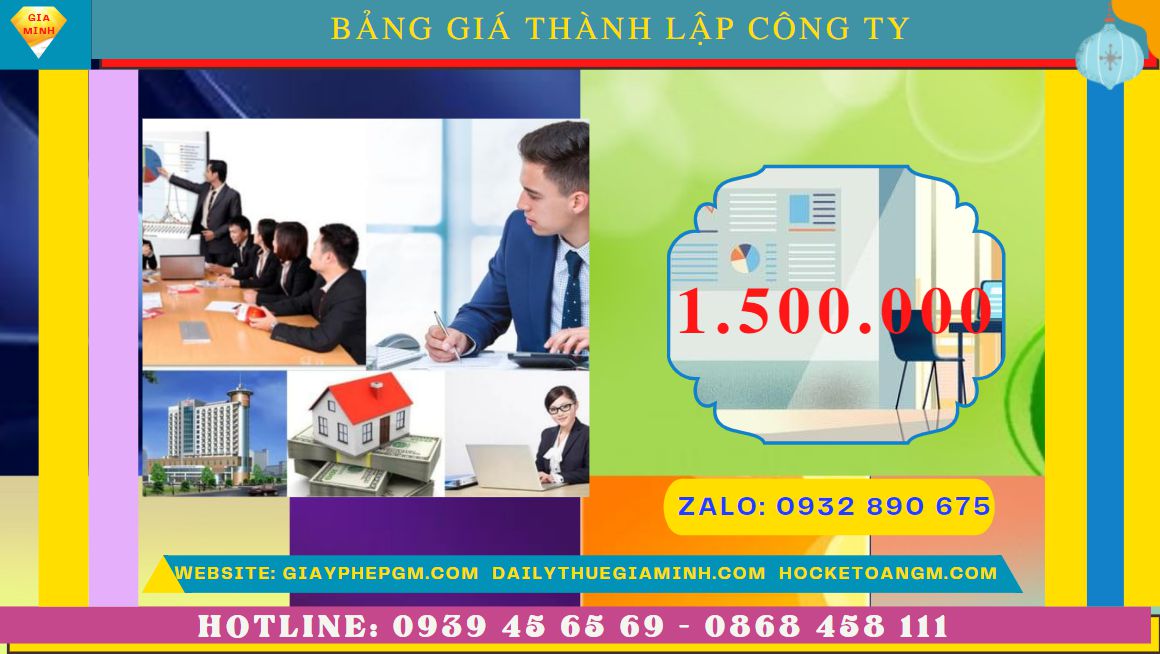 DỊCH VỤ THÀNH LẬP DOANH NGHIỆP A-Z TRỌN GÓI TẠI HUYỆN VĂN LÂM 5 Chi phí thành lập doanh nghiệp nhanh Huyện Văn Lâm