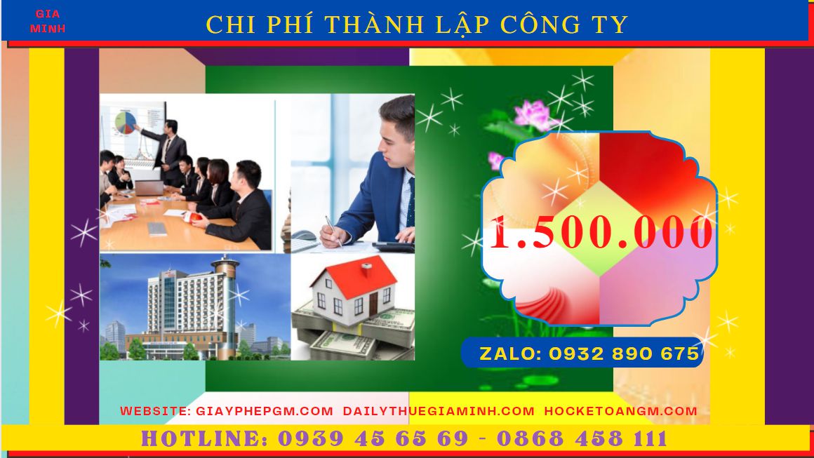 DỊCH VỤ THÀNH LẬP DOANH NGHIỆP A-Z TRỌN GÓI TẠI HUYỆN BA VÌ 5 Chi phí thành lập doanh nghiệp tại Huyện Ba Vì