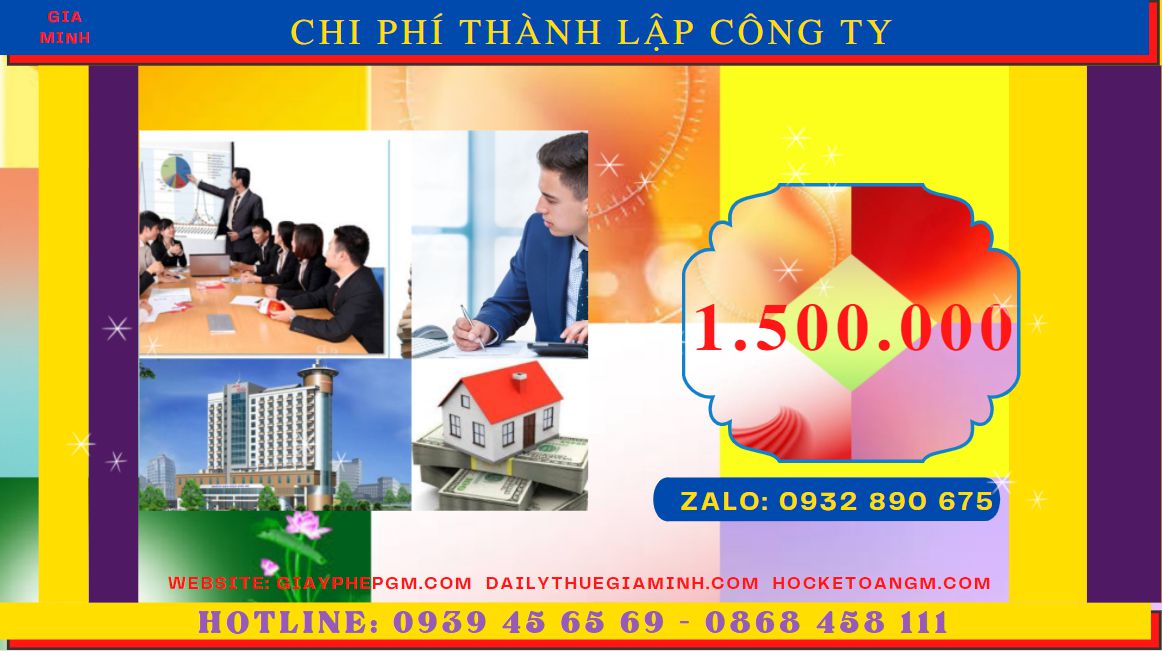 DỊCH VỤ THÀNH LẬP DOANH NGHIỆP A-Z TRỌN GÓI TẠI HUYỆN SÓC SƠN 5 Chi phí thành lập doanh nghiệp tại Huyện Sóc Sơn