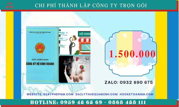 DỊCH VỤ THÀNH LẬP DOANH NGHIỆP TẠI HUYỆN THẠCH THẤT HÀ NỘI 5 Chi phí thành lập doanh nghiệp tại Huyện Thạch Thất - Hà Nội