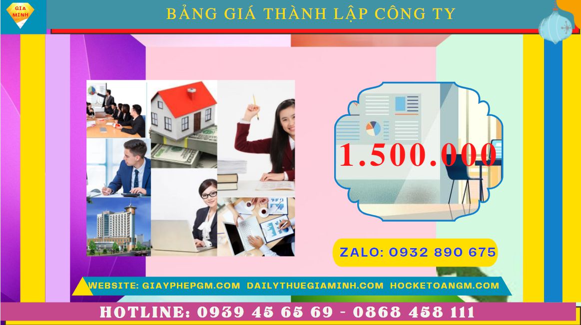 DỊCH VỤ THÀNH LẬP DOANH NGHIỆP A-Z TRỌN GÓI TẠI HUYỆN THỚI LAI 5 Chi phí thành lập doanh nghiệp tại Huyện Thới Lai