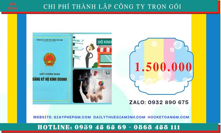 DỊCH VỤ THÀNH LẬP DOANH NGHIỆP TẠI THÀNH PHỐ CẦN THƠ 5 Chi phí thành lập doanh nghiệp tại Thành Phố Cần Thơ