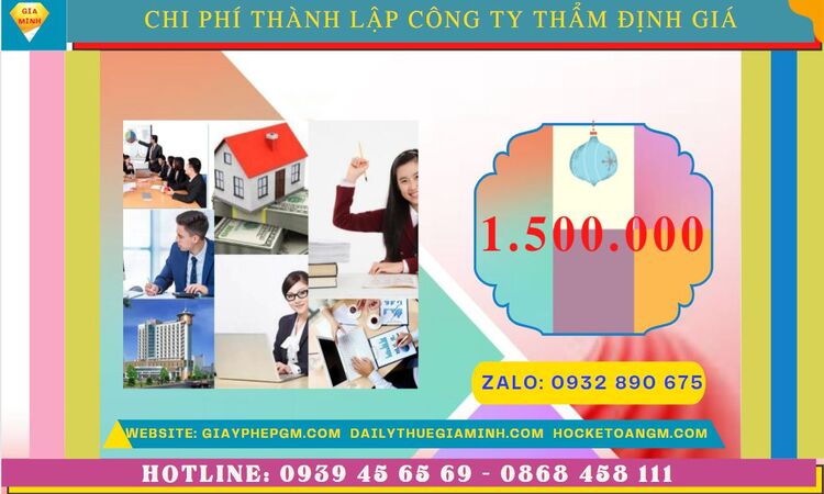 Chi phí thành lập doanh nghiệp thẩm định giá tại Bình Định