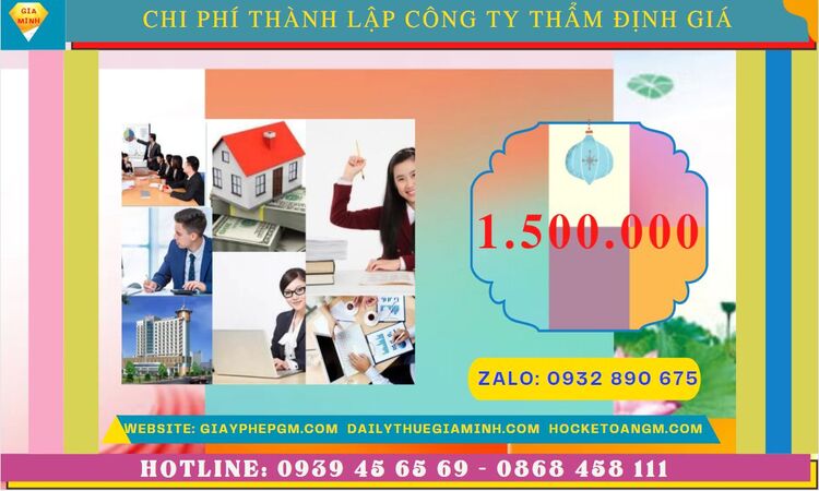 Chi phí thành lập doanh nghiệp thẩm định giá tại Bình Thuận