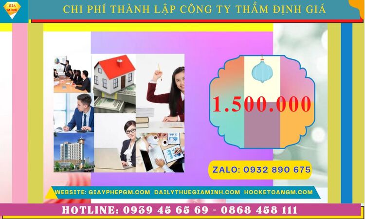 Chi phí thành lập doanh nghiệp thẩm định giá tại Cà Mau