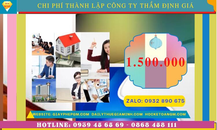 Chi phí thành lập doanh nghiệp thẩm định giá tại Cần Thơ