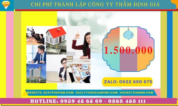 Chi phí thành lập doanh nghiệp thẩm định giá tại Cao Bằng