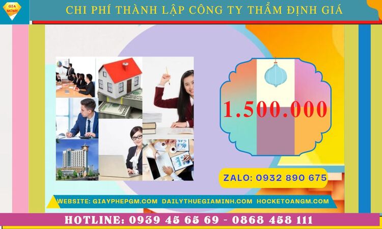 Chi phí thành lập doanh nghiệp thẩm định giá tại Điện Biên