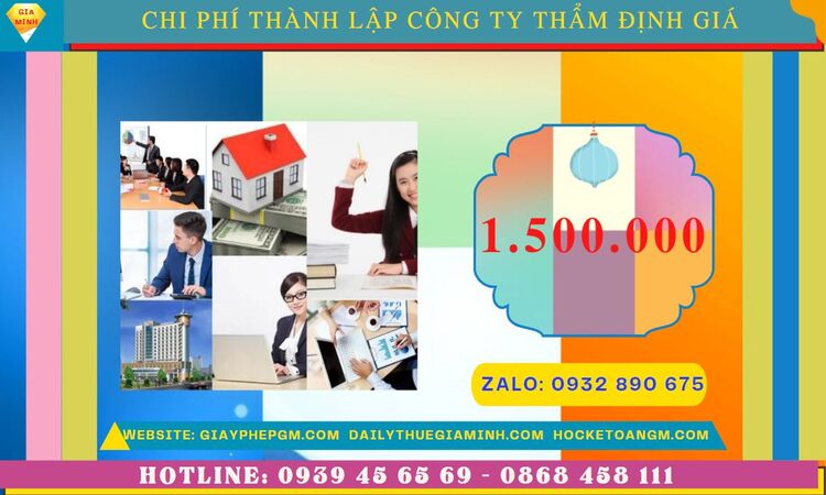 Chi phí thành lập doanh nghiệp thẩm định giá tại Đồng Nai