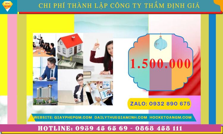 Chi phí thành lập doanh nghiệp thẩm định giá tại Đồng Tháp