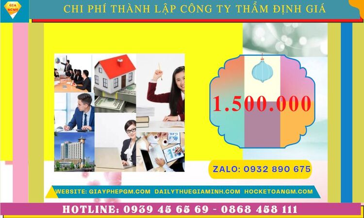 Chi phí thành lập doanh nghiệp thẩm định giá tại Hà Tĩnh