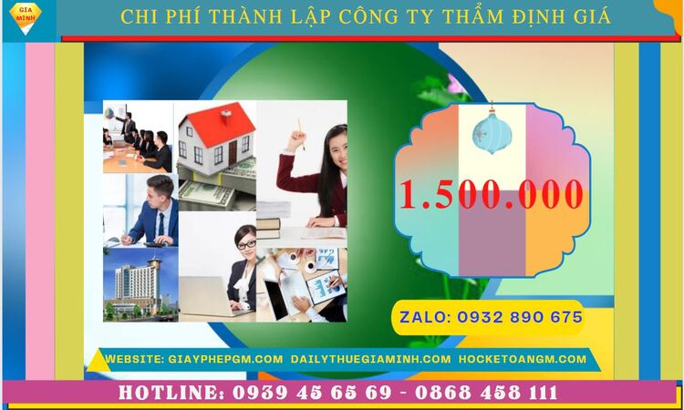 Chi phí thành lập doanh nghiệp thẩm định giá tại Huế
