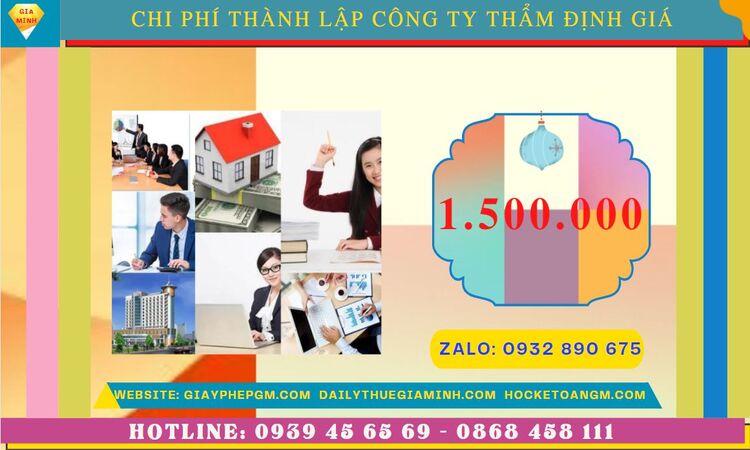 Chi phí thành lập doanh nghiệp thẩm định giá tại Nam Định