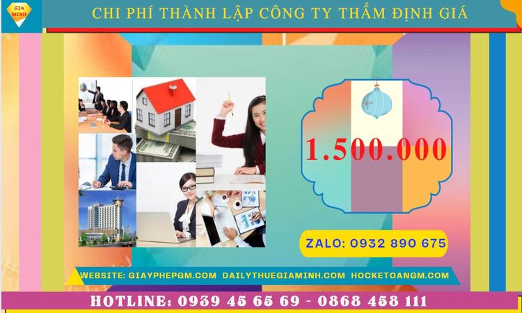 Chi phí thành lập doanh nghiệp thẩm định giá tại Nghệ An