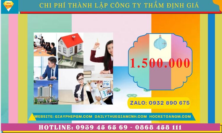 Chi phí thành lập doanh nghiệp thẩm định giá tại Ninh Bình