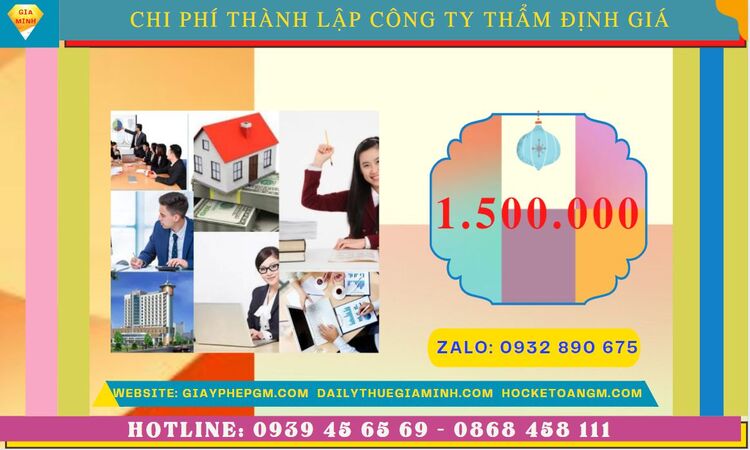 Chi phí thành lập doanh nghiệp thẩm định giá tại Phú Yên