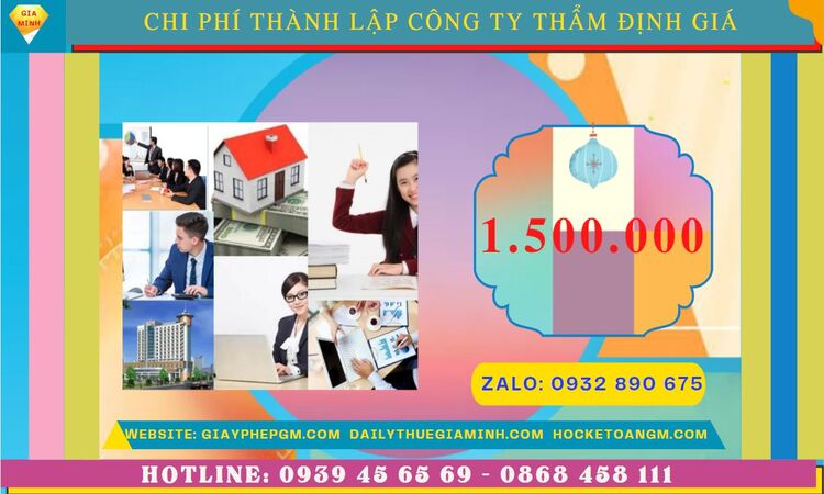 Chi phí thành lập doanh nghiệp thẩm định giá tại Quảng Bình