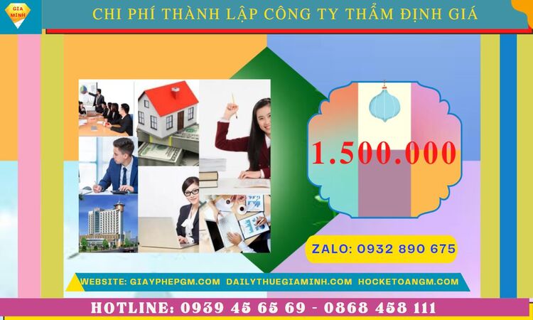 Chi phí thành lập doanh nghiệp thẩm định giá tại Sơn La