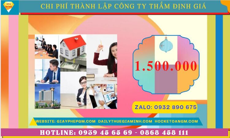 Chi phí thành lập doanh nghiệp thẩm định giá tại Thái Nguyên