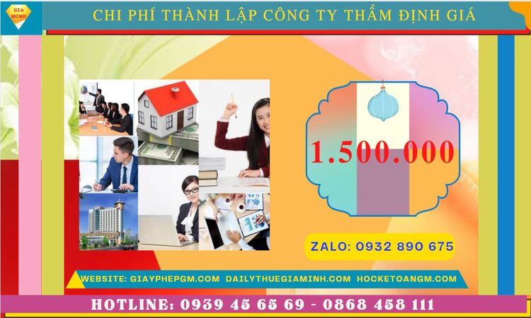 Chi phí thành lập doanh nghiệp thẩm định giá tại Thanh Hoá