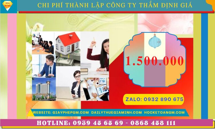 Chi phí thành lập doanh nghiệp thẩm định giá tại TT Huế