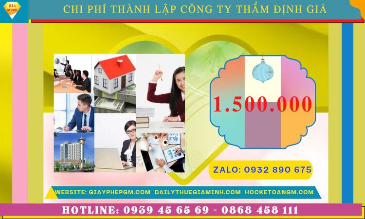 Chi phí thành lập doanh nghiệp thẩm định giá tại Vĩnh Long