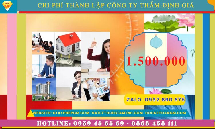 Chi phí thành lập doanh nghiệp thẩm định giá tại Vĩnh Phúc