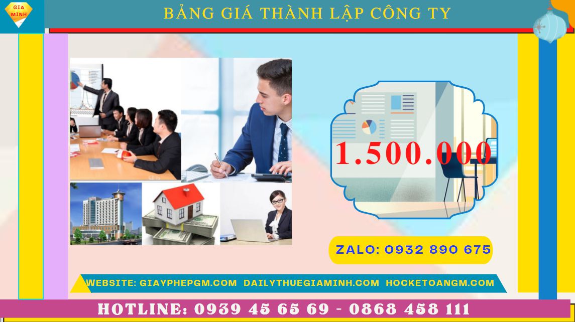 Dịch vụ thành lập công ty trọn gói chuyên nghiệp nhất Vĩnh Phúc – Uy tín, nhanh chóng, hỗ trợ từ A-Z 4 Chi phí thành lập doanh nghiệp uy tín nhất tại Vĩnh Phúc
