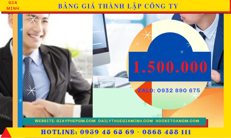 Chi phí thành lập doanh nghiệp uy tín tại Thị Xã Duy Tiên