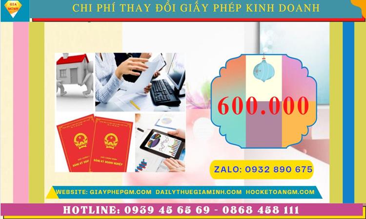 DỊCH VỤ THAY ĐỔI GIẤY PHÉP ĐĂNG KÝ KINH DOANH HUYỆN THANH OAI 5 Chi phí thay đổi giấy phép đăng ký kinh doanh tại Huyện Thanh Oai